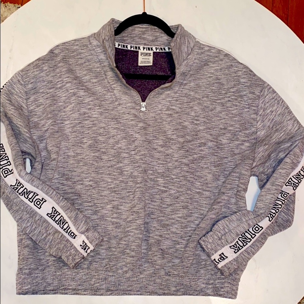 VS pink sweater quarter zip